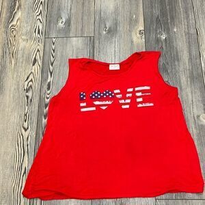 Free Kisses Red Tank Top Patriotic Love
